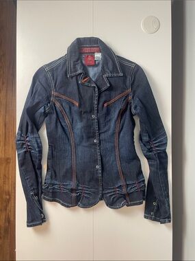 Parasuco Dark Indigo Denim Jacket with Orange Topstitching